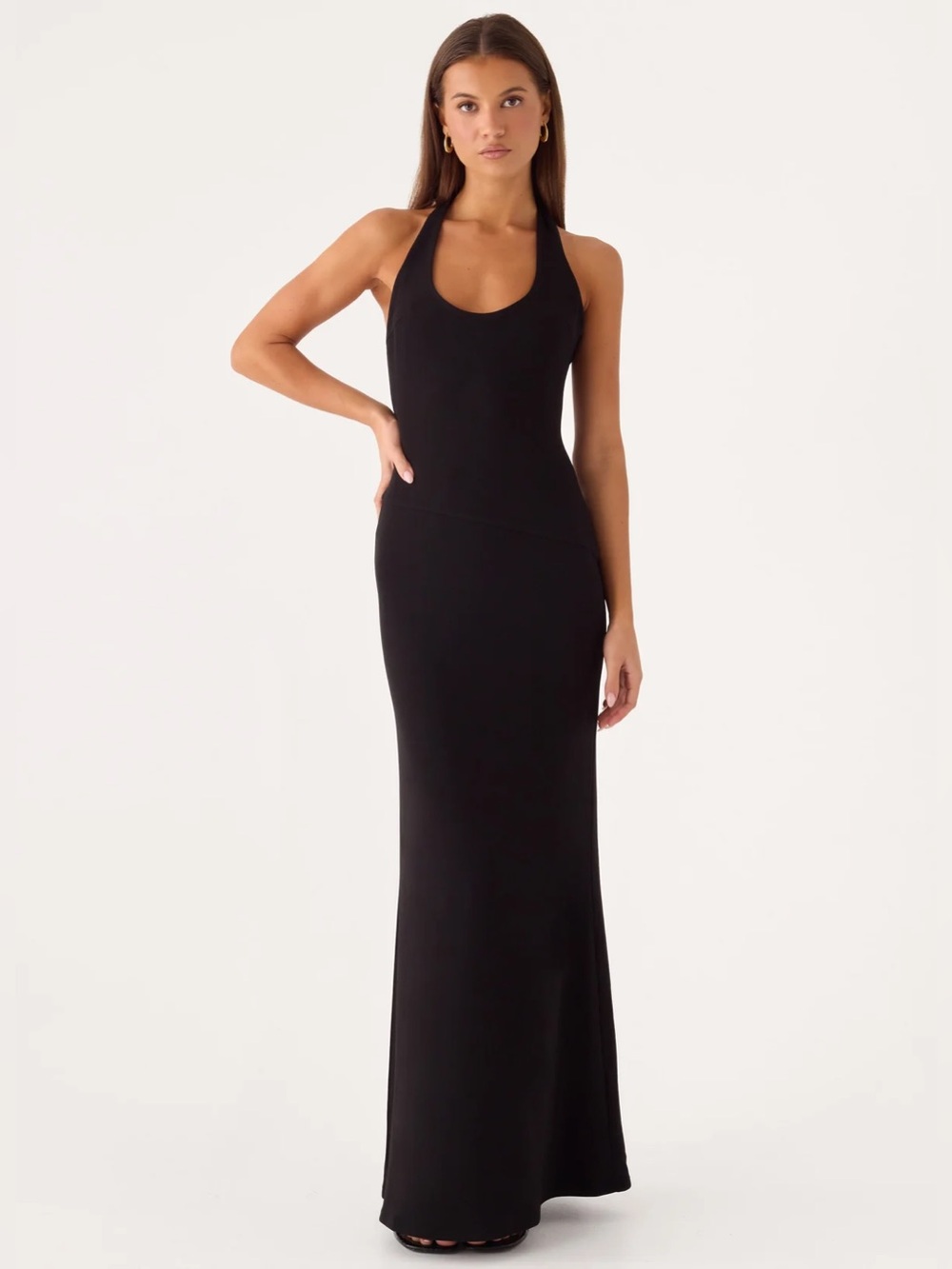 NWT NARDIN PEPPERMAYO Black Halter Maxi Dress Amanda Uprichard Showpo polly sabo